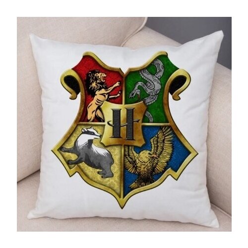 Наволочка декоративная велюровая Hogwarts Harry Potter 45x45 см