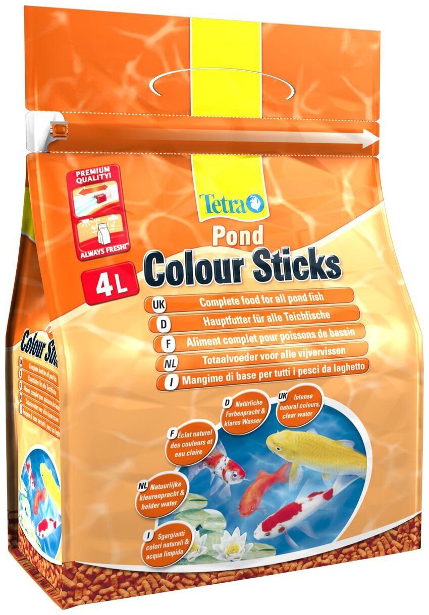 Tetra Pond Color Sticks корм для прудовых рыб палочки для окраски 4 л