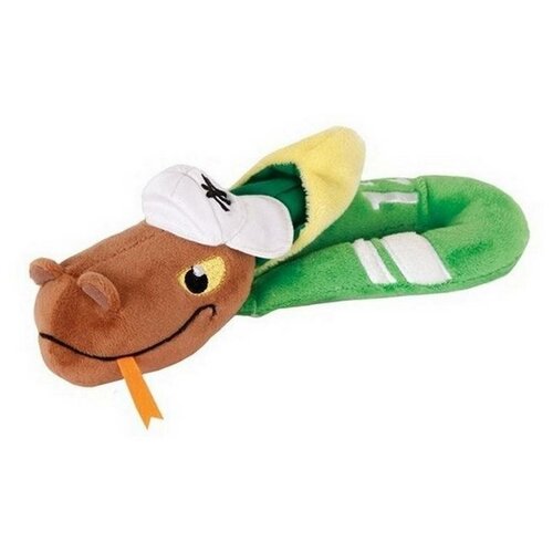 Мягкая игрушка змейка Gulliver (Гулливер) Змей Рэпер плюш синтепон зеленый коричневый желтый 23 см