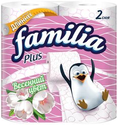 Туалетная бумага Familia Plus Весенний цвет двухслойная 4 рул.