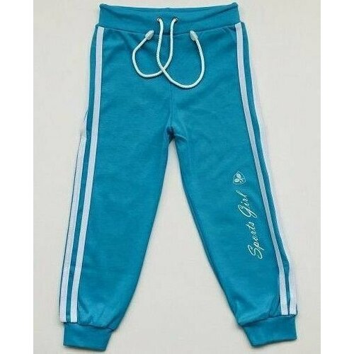 фото Брюки , размер 128, бирюзовый викториа кидс