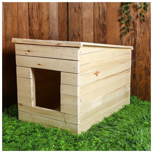 Будка для собаки деревянная, крыша прямая 70 х 60 х 110 см, Greengo 2846185