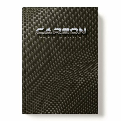 Записная книжка А5 160 листов в линию Карбон, твёрдая обложка, матовая ламинация, тиснение фольгой, блок офсет 65 г/м2