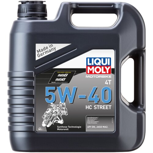 Синтетическое моторное масло LIQUI MOLY Motorbike 4T HC Street 5W-40, 4 л