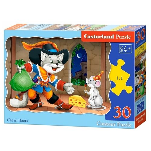 Пазл Castorland Cat in Boots (B-03730), 30 дет., 23х32х13 см, мультиколор