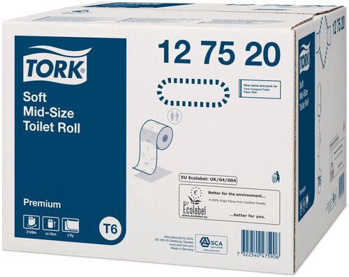 Туалетная бумага TORK Premium 127520 27 рул., белый, без запаха