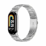 Браслет металлический для Xiaomi Mi Band 8 , серебристый