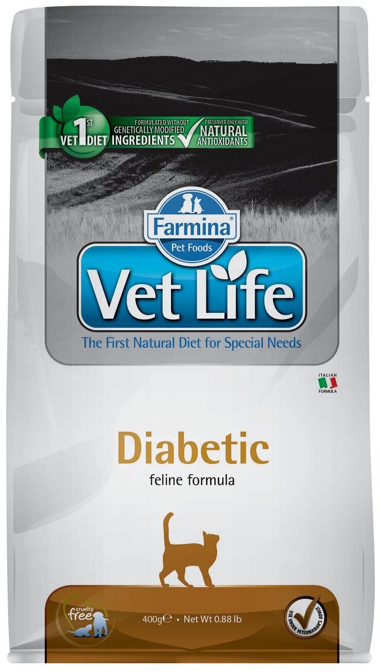 Сухой корм для кошек Farmina Vet Life при сахарном диабете