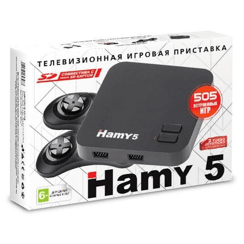 фото Игровая приставка "hamy 5" (16+8 bit) classic (505в1) черная (белая коробка)