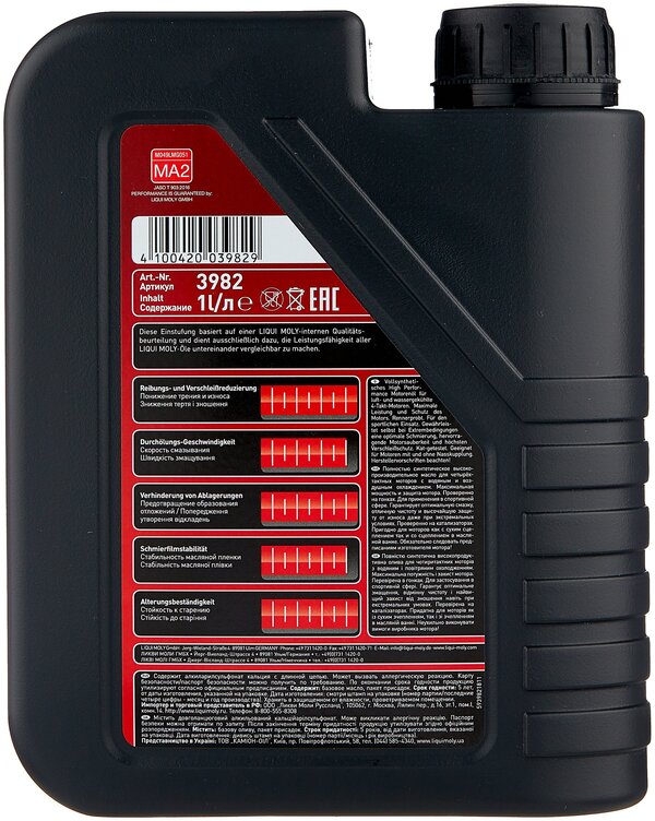 Синтетическое моторное масло LIQUI MOLY Motorbike 4T Synth Street Race 10W-50, 1 л