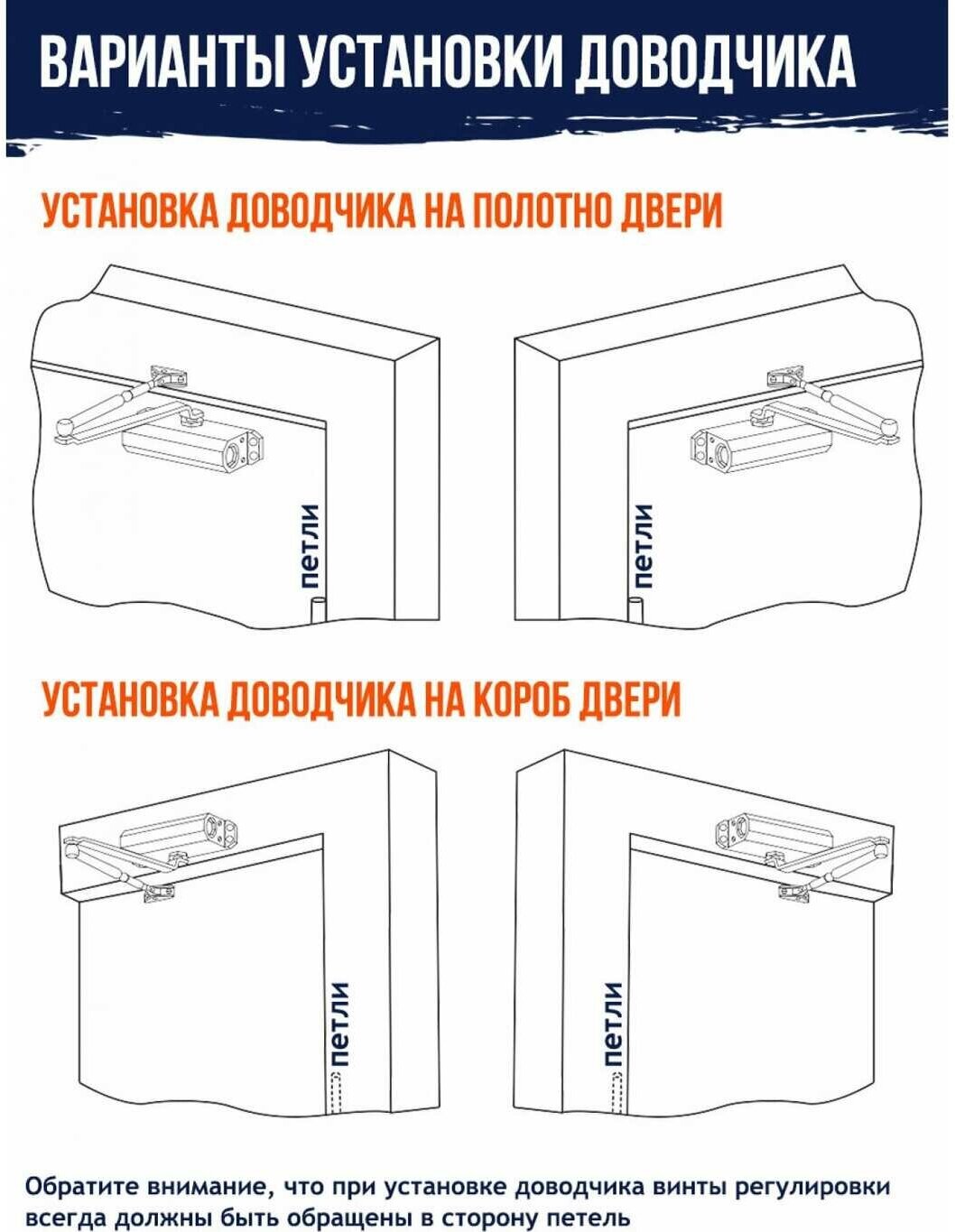 Доводчик дверной Нора-М 3S бол. (морозостойкий с удлиненным рычагом для дверей 50-80кг) - Серебро