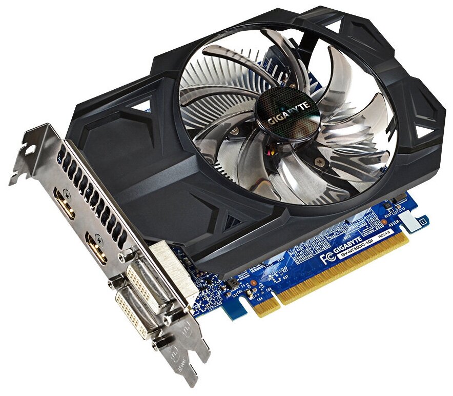 Видеокарта GIGABYTE GeForce GTX 750 1059Mhz PCI-E 3.0 2048Mb 5000Mhz 128 bit 2xDVI 2xHDMI HDCP, OEM