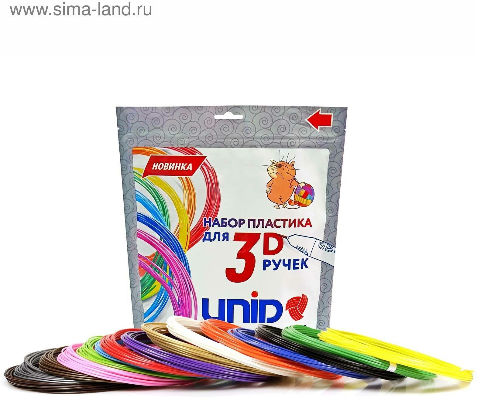 Пластик UNID ABS-15 для 3Д ручки 15 цветов в наборе по 10 метров