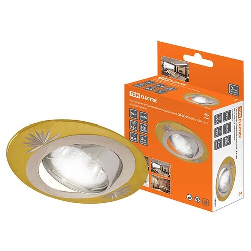 фото Светильник встраиваемый поворотный св 02-05 mr16 50вт g5.3 золото/никель tdm (лампа в комплект не входит) (sq0359-0014) tdm еlectric