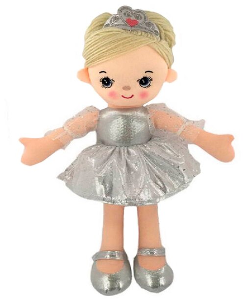 Мягкая игрушка ABtoys Кукла Балерина серебристая, 30 см, разноцветный