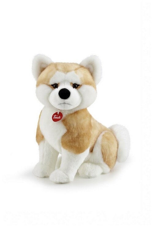 Мягкая игрушка Trudi Собака Акита-ину Асканио, 31 см, коричневый/белый