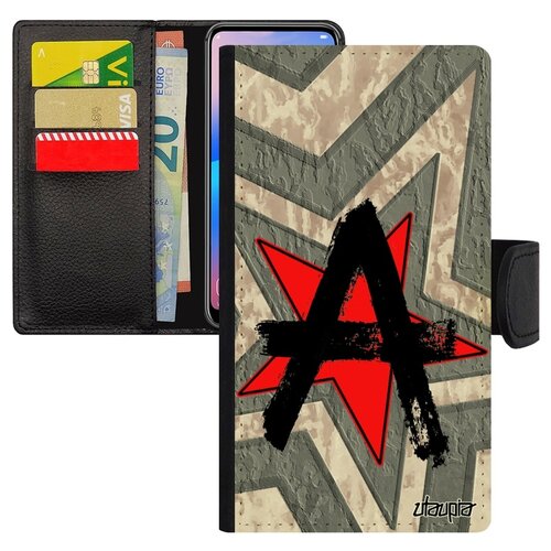фото Чехол-книжка для мобильного xiaomi redmi note 6 pro, "анархия" символ знак utaupia