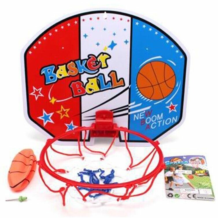Набор для игры в баскетбол Наша игрушка щит 35x29 см, кольцо 21.5 см, мяч 12 см, игла сталь 653313