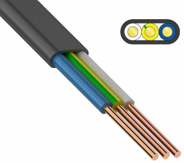 Кабель силовой электрический ВВГ-Пнг(A)-LS 3х4 мм2, медь, ГОСТ, 10 метров - фотография № 3