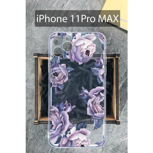 Силиконовый чехол Пионы для iPhone 11 Pro Max / Айфон 11 Про Макс дизайнерский горизонтальный чехол книжка для айфон 11 про макс iphone 11 pro max