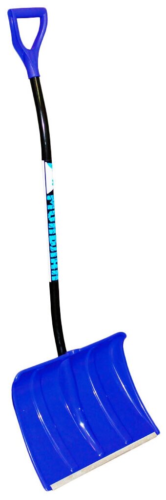 Лопата для снега пластик, 375х500х1420 мм, черенок алюминиевый, V-ручка, Инструм-Агро, Монблан, 100175