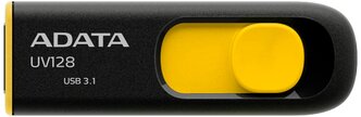 Накопитель ADATA 16GB DashDrive UV128 черный/желтый USB 3.1 Flash Drive (AUV128-16G-RBY)