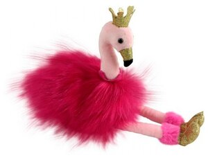 Мягкая игрушка ABtoys Фламинго розовый с золотыми лапками и клювом, 15 см (M093)
