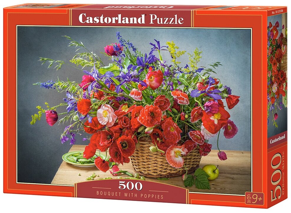 Пазл Castorland Puzzle Букет с маками 500 деталей 47*33см В-53506 9+