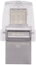 Kingston Носитель информации USB Drive 64GB DataTraveler DTDUO3CG3 64GB DataTraveler microDuo 3C , USB3.0 фиолетовый