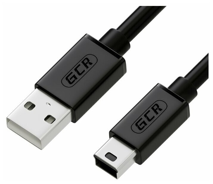 Кабель GCR USB - miniUSB (GCR-UM2), 1.8 м, черный