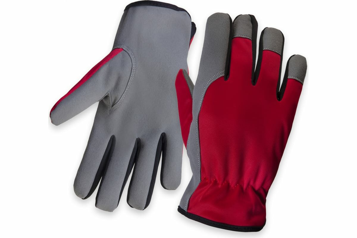 Перчатки трикотажные c утепленной подкладкой Jeta Safety Winter Motor цвет красный/серый/JLE625-10/XL