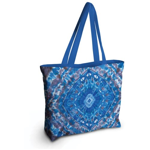 фото Текстильная женская сумка joyarty "завораживающая абстракция" на молнии для пляжа и фитнеса
