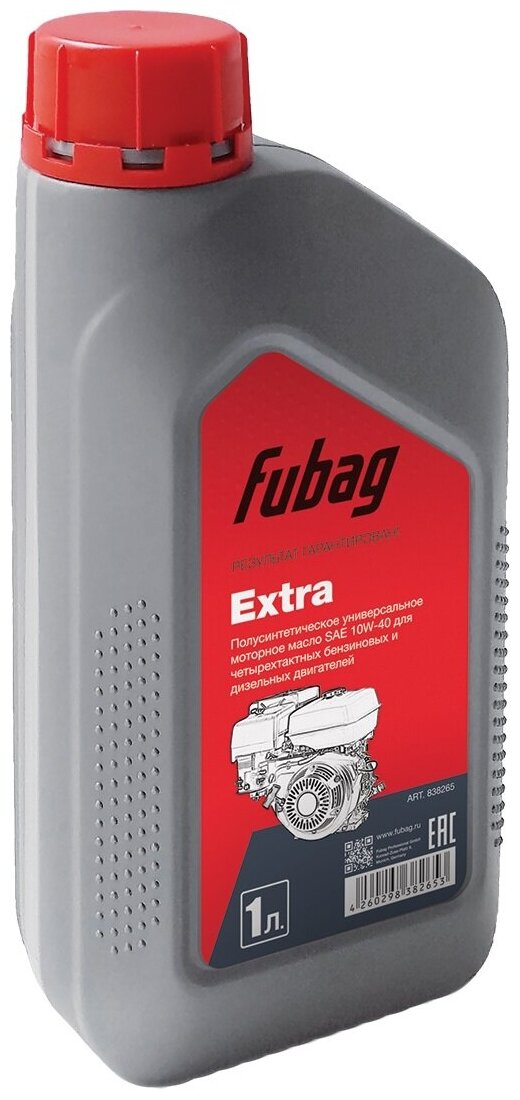 Присадка для 4-такт. бензиновых и дизельных двигателей 1л. Fubag Extra (SAE 10W40)