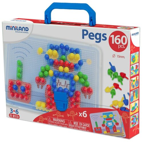 Miniland Мозаика Pegs 15 мм, 160 элементов (31805)