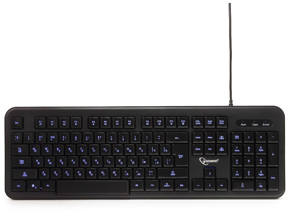 Клавиатура Gembird Gaming Kb-200l (usb) 104КЛ, подсветка клавиш .