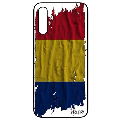 фото Чехол для смартфона galaxy a50, "флаг румынии на ткани" патриот страна utaupia