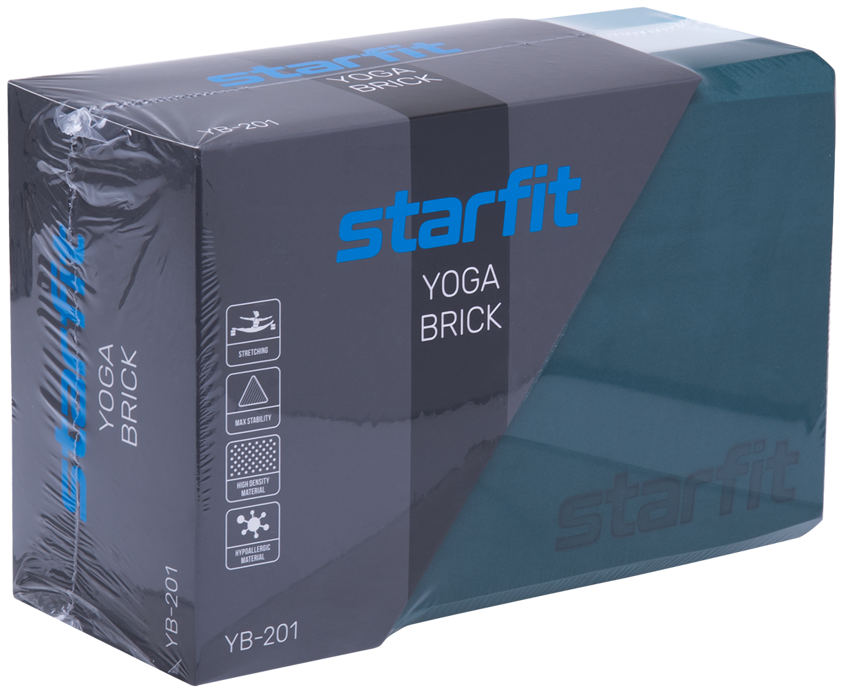 Блок для йоги Starfit YB-201 ш.:228мм в.:152мм т.:100мм радуга изумрудная (УТ-00016906) - фото №1