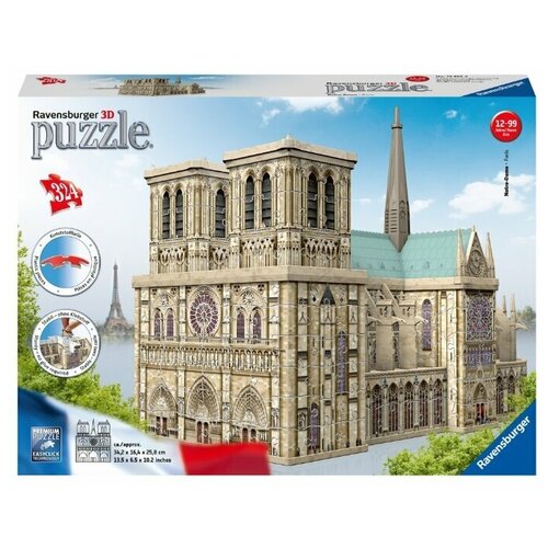 Пазл Ravensburger 3D Нотр Дам (12523), 324 дет., 16.4х25.8х34.2 см, фиолетовый пазл ravensburger нотр дам 16345 1500 дет