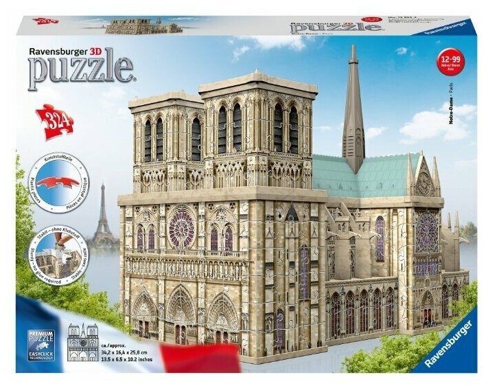 Ravensburger 3D Пазл "Нотр Дам" 216 шт. 12523