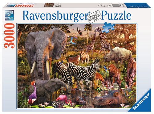 Пазл Ravensburger Животные Африки (17037), 3000 дет., голубой