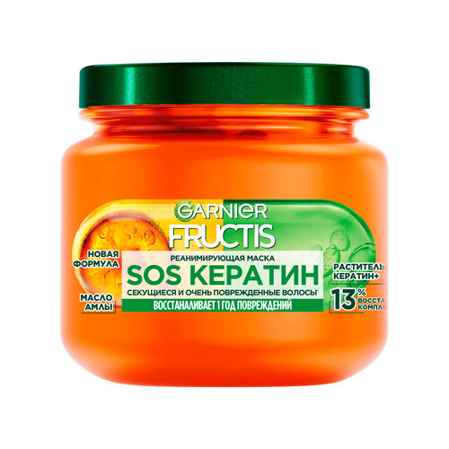 GARNIER Маска для волос Fructis SOS восстановление, 300 г, 300 мл, банка garnier маска масло для волос 3 в 1 fructis тройное восстановление 300 г 300 мл банка