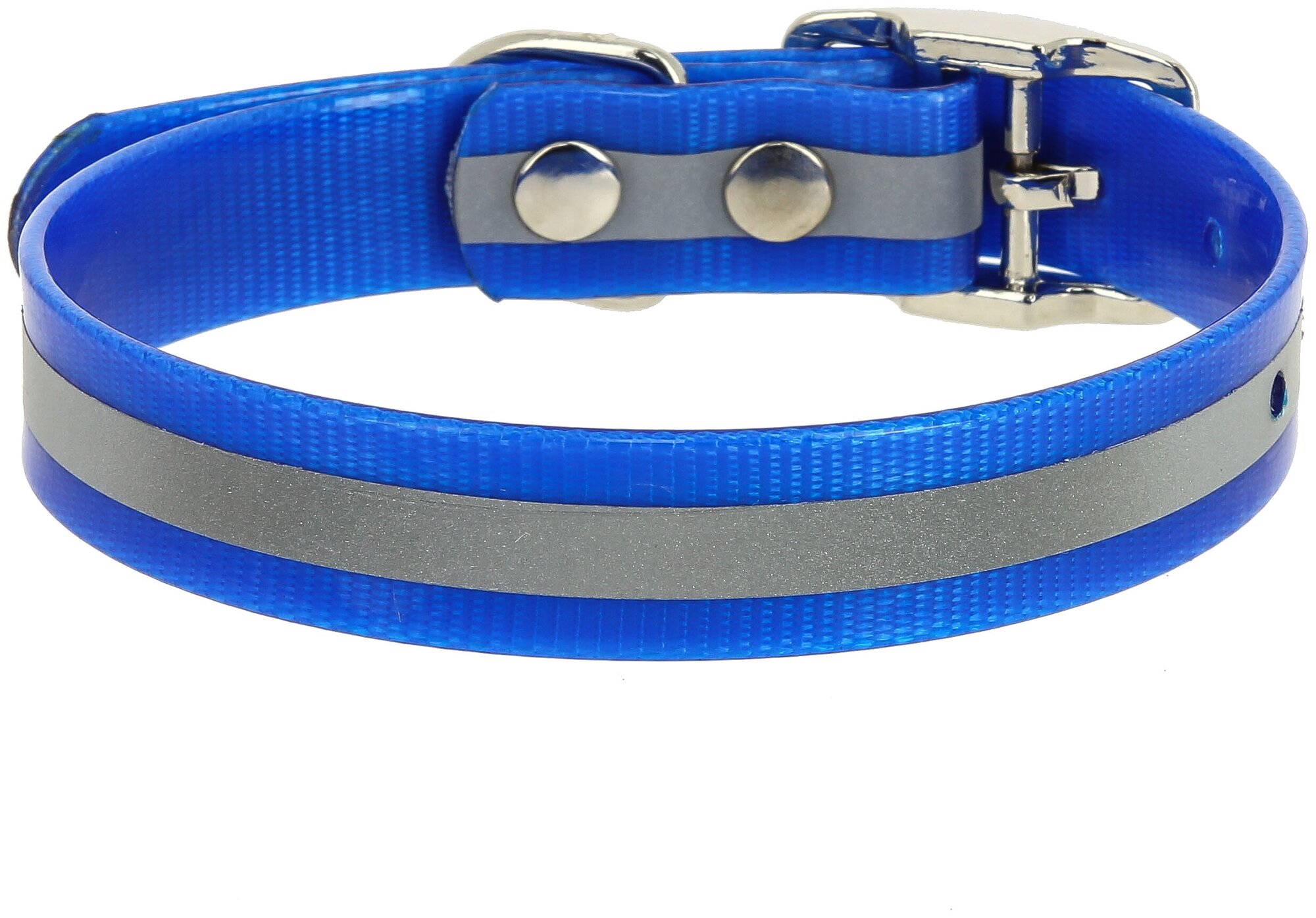 Ошейник для собак Каскад Biotan биотан со светоотражающей полосой синий 25 мм 39 – 51,5 см (1 шт)