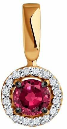 Подвеска Diamant online, золото, 585 проба, бриллиант, рубин