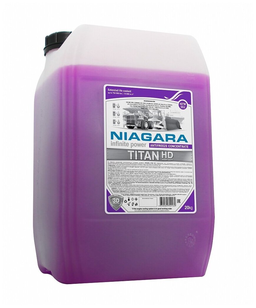 Жидкость охлаждающая концентрат антифриза "Ниагара" TITAN HD 20кг 001002020013