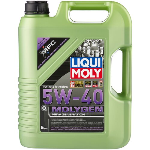 фото Синтетическое моторное масло liqui moly molygen new generation 5w-40 5 л