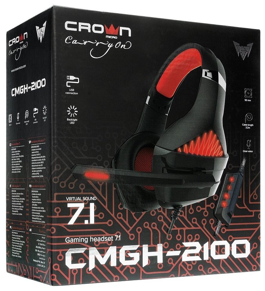 Гарнитура компьютерная Crown CMGH-2101, Blue