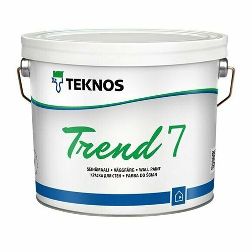 Краска Teknos Trend 7 для стен база 3 бесцветная под колеровку 0,9 л