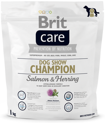 Сухой корм для собак Brit Care Show Champion, гипоаллергенный, для поддержания выставочных собак в отличной форме, лосось и сельдь 1 кг
