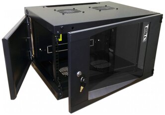 Шкаф коммутационный Lanmaster Next (TWT-CBWNG-9U-6X6-BK) настенный 9U 550x600мм пер.дв.стекл 60кг черный 19.5кг 494мм