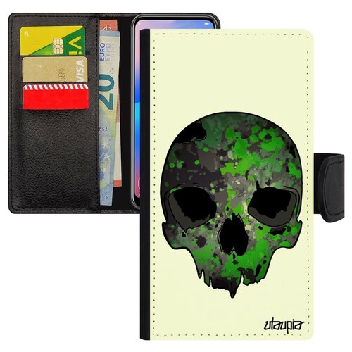 фото Чехол книжка на телефон iphone x, "череп" кость скелет utaupia